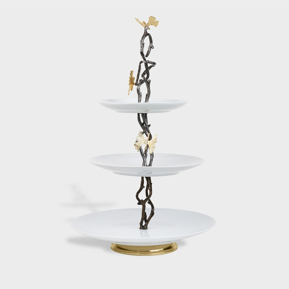 3-tier serving dish 7005 Delight-Home-Gifts ظرف سرو و پذیرایی چینی 3 طبقه چینی