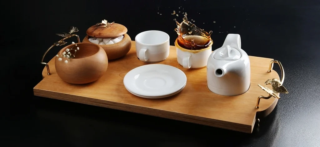 سرویس چای خوری 2 نفره چوبی