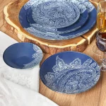 سرویس غذاخوری شیشه ای طرح نیارا سرمه ای