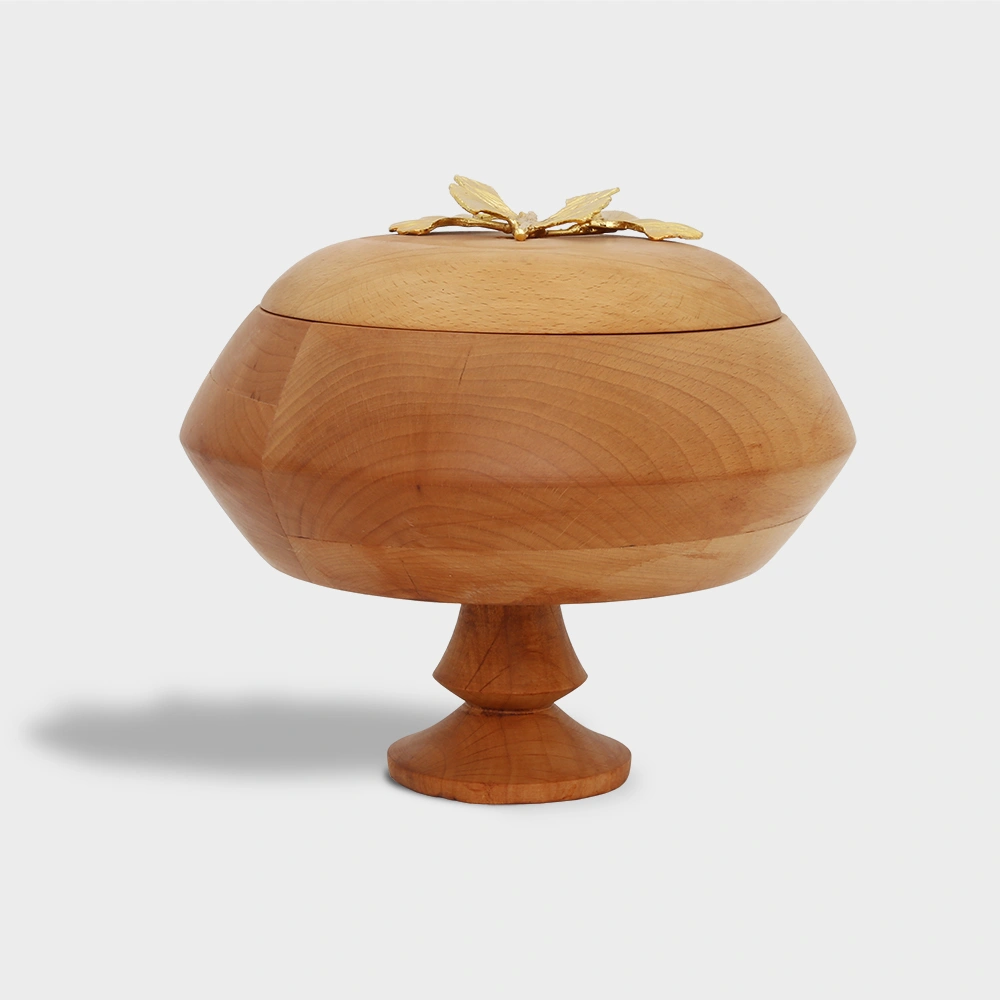 wooden candy bowl on foot 6099 Delight Home Gifts شکلات خوری چوبی پایه دار