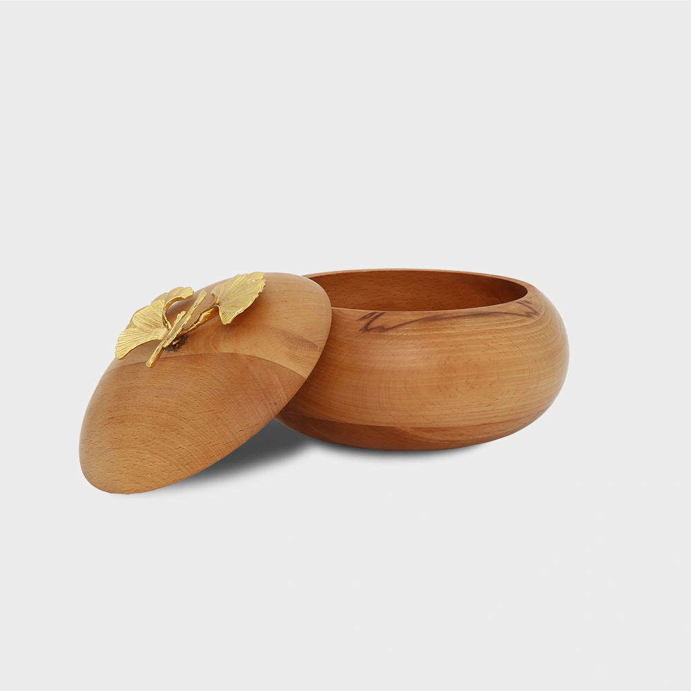wooden candy bowl with lid 6098 Delight Home Gifts کاسه درب دار چوبی متوسط