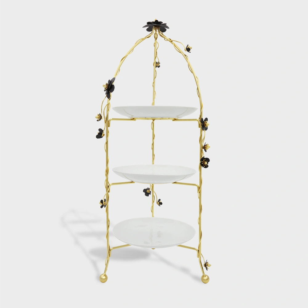 3-tier circular serving dish 6046 Delight-Home-Gifts بشقاب گرد طبقاتی 3 طبقه
