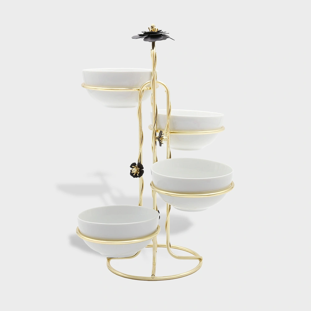 4-level snack bowl on stand 6035 Delight-Home-Gifts ظرف تنقلات چینی پله ای پایه دار