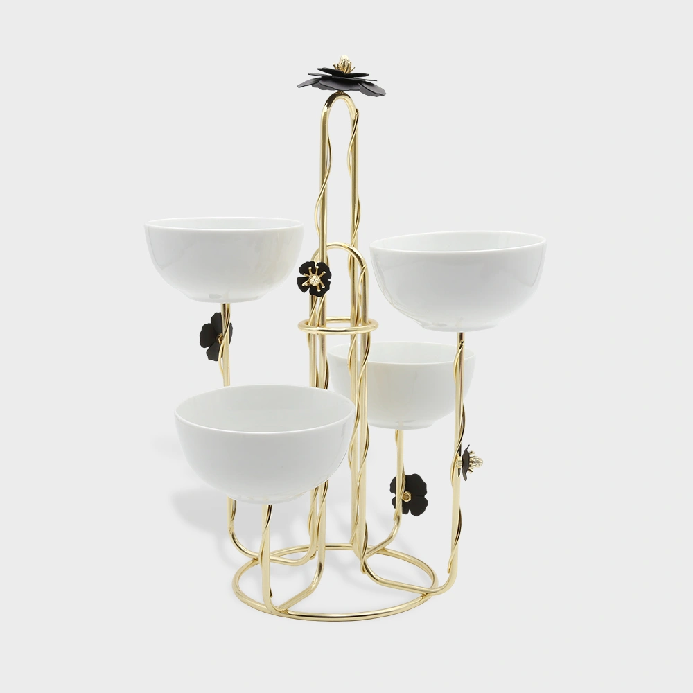 4-level spiral snack bowl on stand 6036 Delight-Home-Gifts ظرف تنقلات چینی پیچی پایه دار