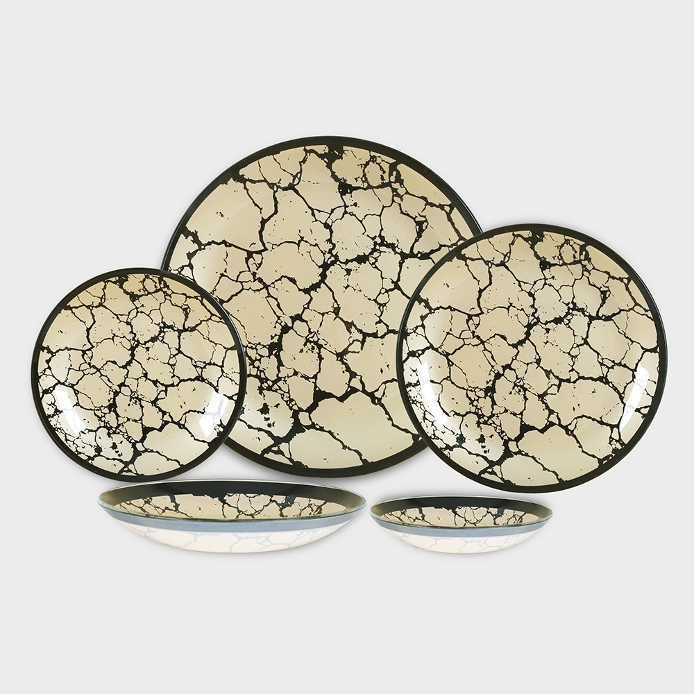 Gold Shine 4033 -Family-Delight Home Gifts سرویس غذاخوری شیشه ای 6 نفره طرح شاین طلایی