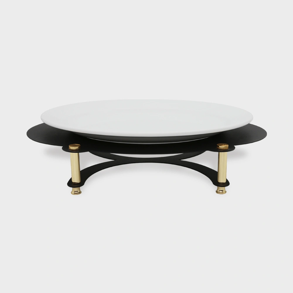 large oval serving dish on stand-felorance-Delight Home-6055 کاسه گرد هتلی بزرگ